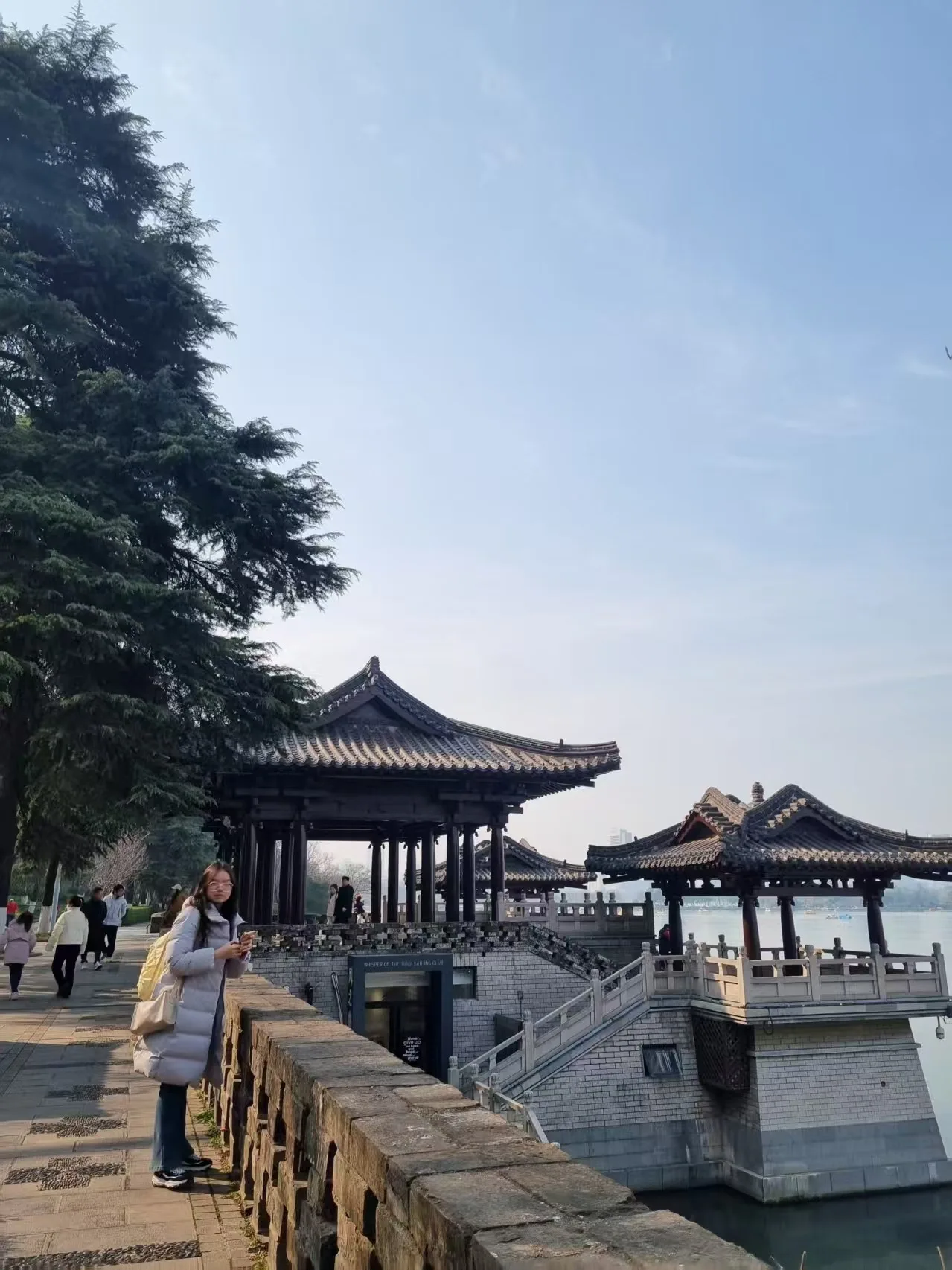 Traditional pavilions beside a lake